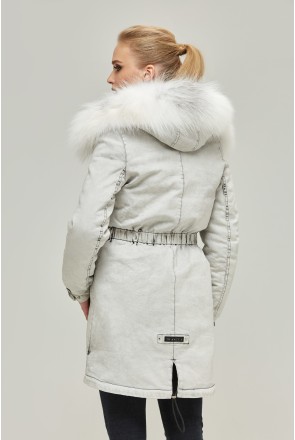 Winter denim Parka Mila Nova P-31 light grey