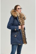 Winter denim Parka Mila Nova P-53ex blue jeans