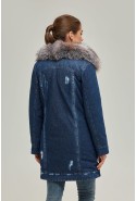 Winter denim Parka Mila Nova P-67 dark jeans