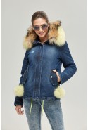 Winter denim Parka Mila Nova P-81 blue jeans