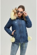 Winter denim Parka Mila Nova P-81 blue jeans