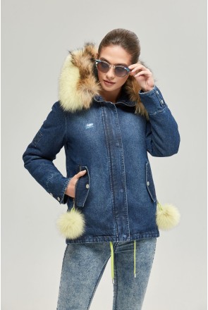 Winter denim Parka Mila Nova P-81 blue jeans