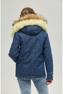 Winter denim Parka Mila Nova P-81 blue jeans