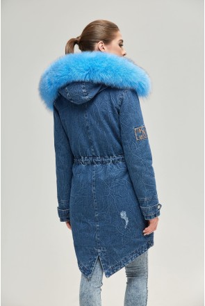 Winter denim Parka Mila Nova P-75 blue jeans