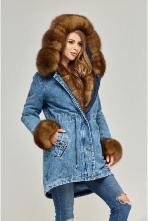 Winter denim Parka Mila Nova P-65 blue red