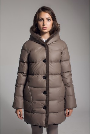 Winter down Jacket Mila Nova K-10 cappuccino