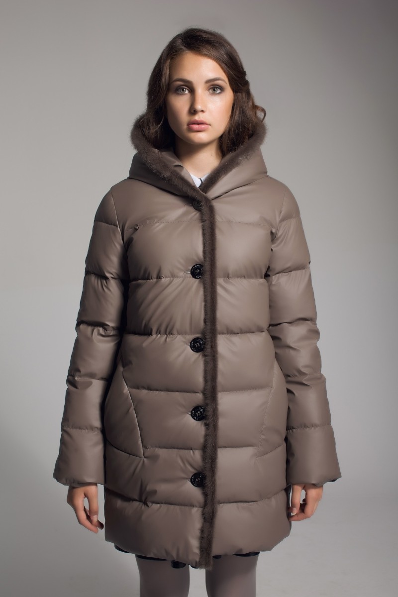 Winter down Jacket Mila Nova K-10 cappuccino