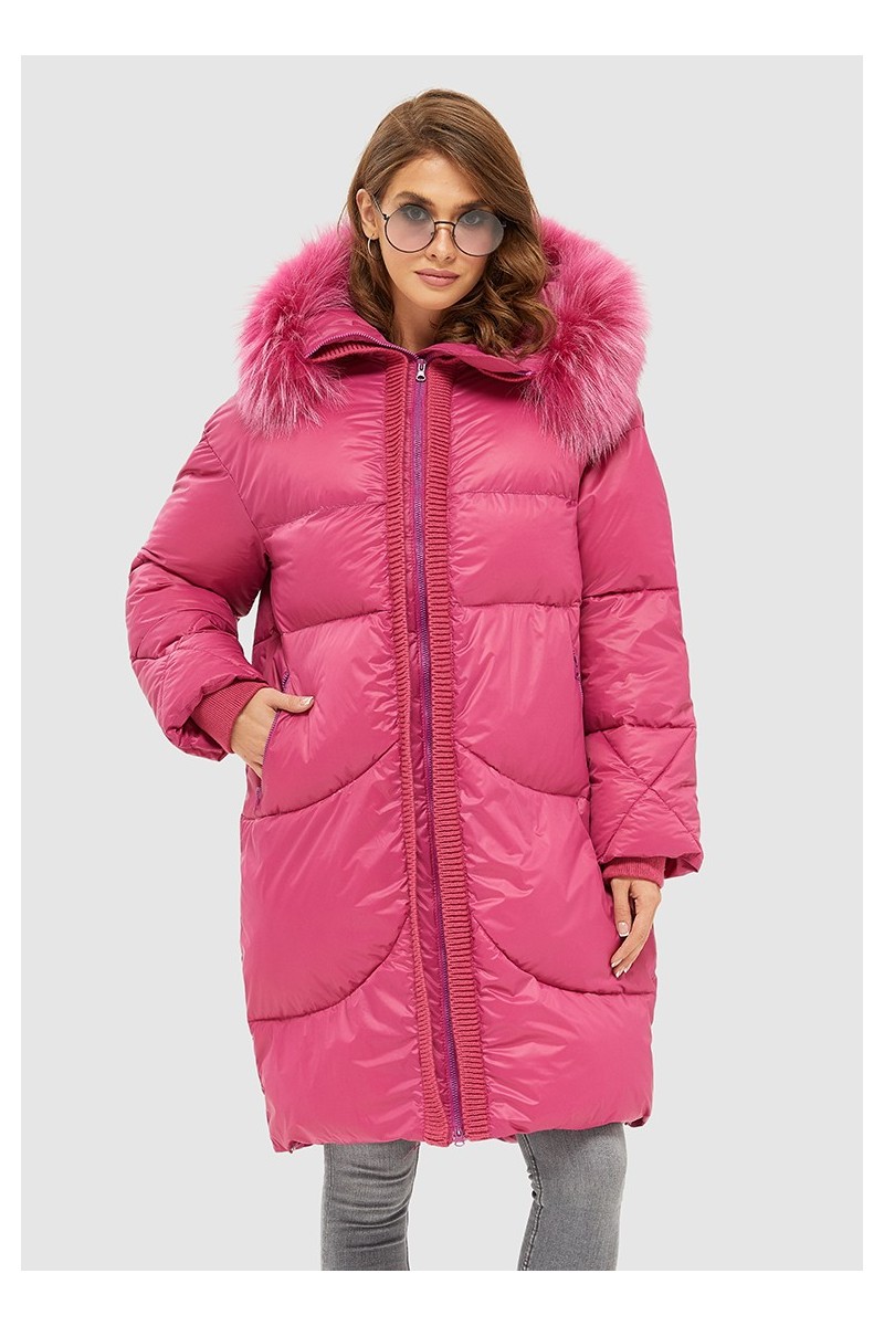 Winter down Jacket Mila Nova K-117 raspberry