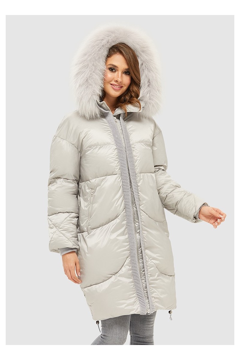 Winter down Jacket Mila Nova K-117 light grey