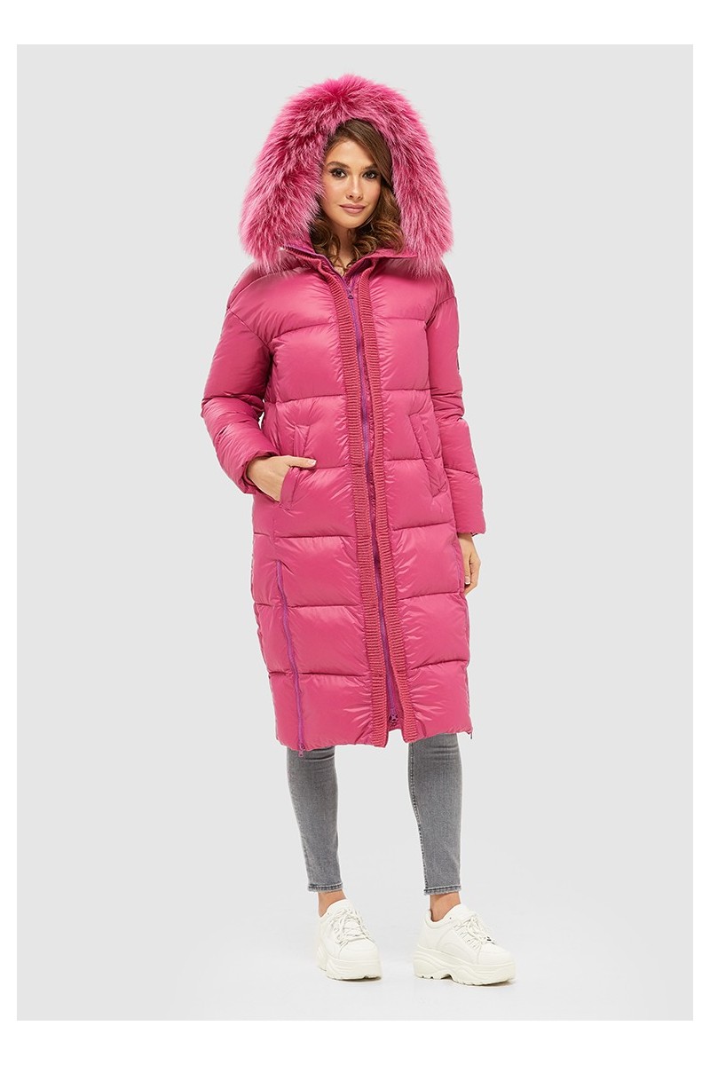 Winter down Jacket Mila Nova K-119 raspberry