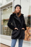 Winter Fur Coat Mila Nova PV-124 black