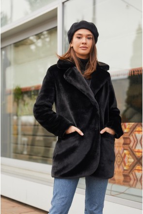 Winter Fur Coat Mila Nova PV-124 black