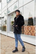 Winter Fur Coat Mila Nova PV-124 black