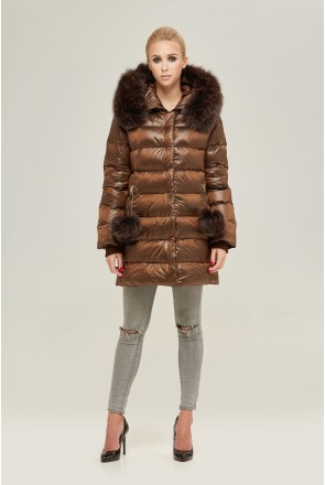 Winter down Jacket Mila Nova K-88 chocolate