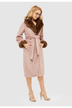 Winter Fur Coat Mila Nova PV-103 pink