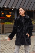 Winter eco-Fur Coat Mila Nova PV-214 black