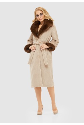 Winter Fur Coat Mila Nova PV-103 light grey