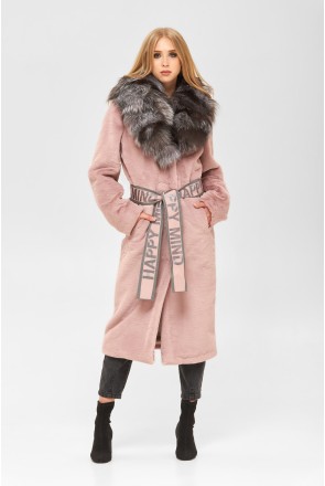 Winter Fur Coat Mila Nova PV-192 pink