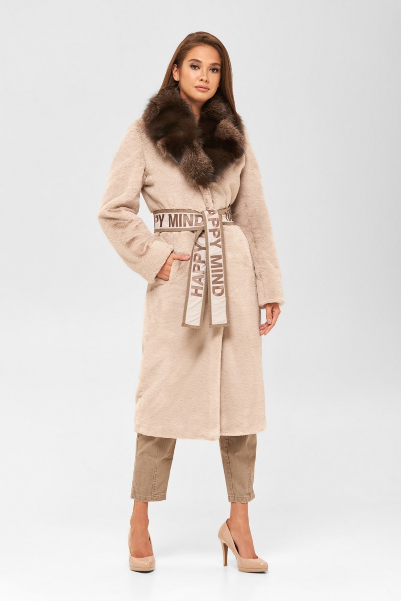 Winter Fur Coat Mila Nova PV-192 beige