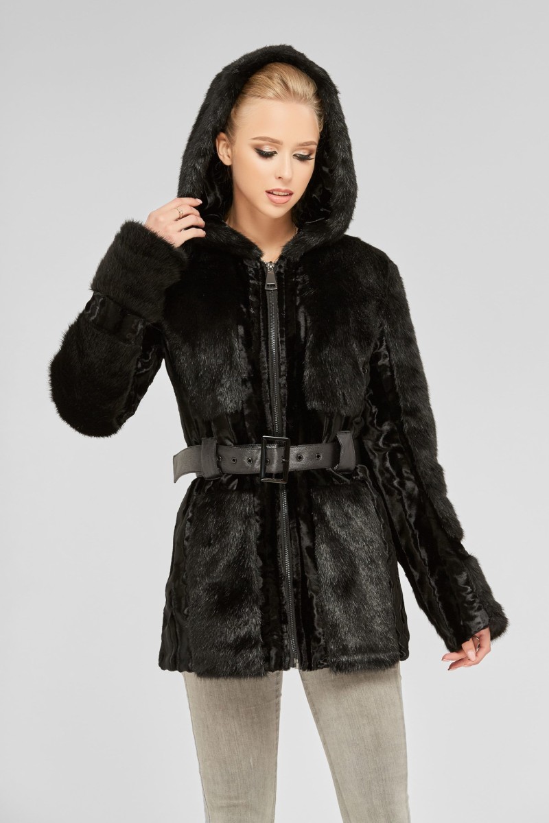 Winter Fur Coat Mila Nova W-11 black