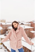 Winter Fur Coat Mila Nova PV-92 pink