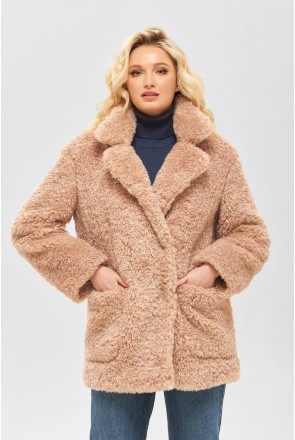 Winter Fur Coat Mila Nova PV-92 pink