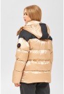 Winter Jacket Mila Nova K-155 BEIGE+blue