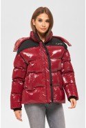 Winter Jacket Mila Nova K-155 BORDEAUX+BLACK