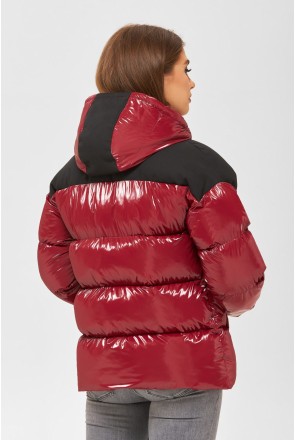 Winter Jacket Mila Nova K-155 BORDEAUX+BLACK