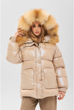 Winter Jacket Mila Nova K-183 beige