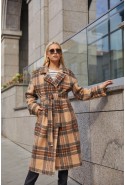 Coat Mila Nova PV-269 beige check