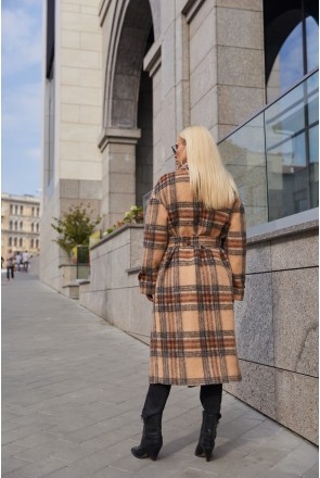 Coat Mila Nova PV-269 beige check