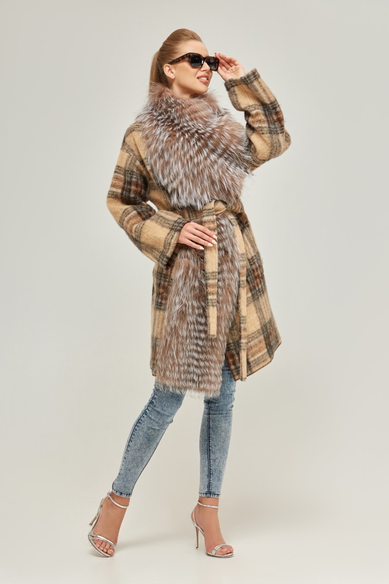 Winter Coat Mila Nova PV-32k ex beige check