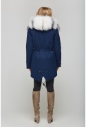 Winter Parka Mila Nova P-27 Blue+white Fur