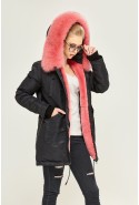 Winter Parka Mila Nova P-73 black + pink