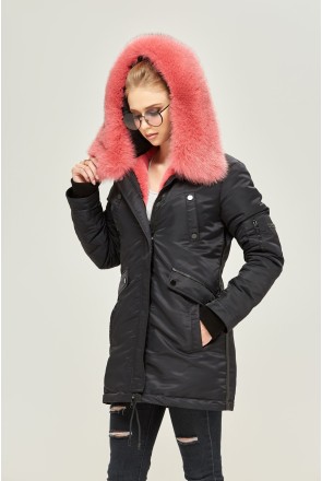 Winter Parka Mila Nova P-73 black + pink