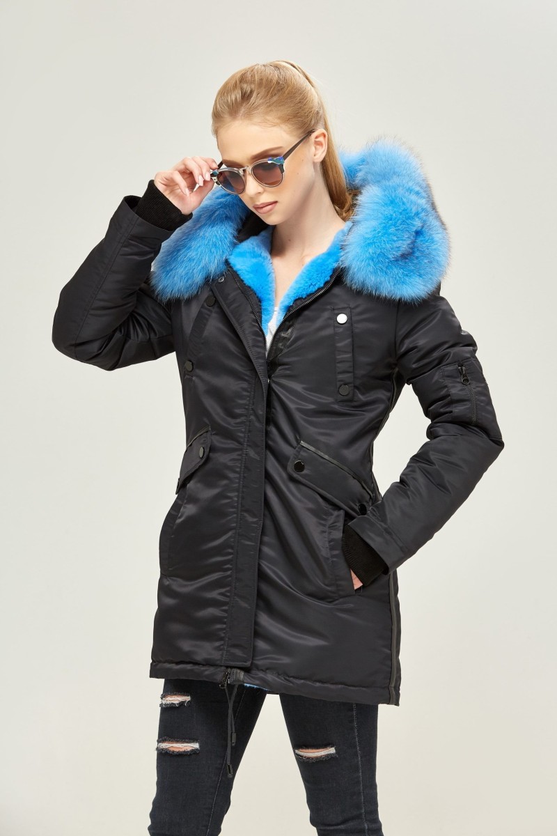 Winter Parka Mila Nova P-73 black+ blue