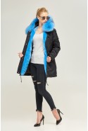 Winter Parka Mila Nova P-73 black+ blue