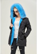 Winter Parka Mila Nova P-73 black+ blue