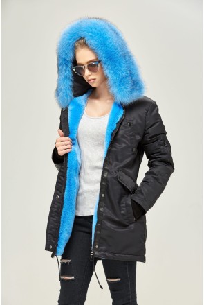 Winter Parka Mila Nova P-73 black+ blue