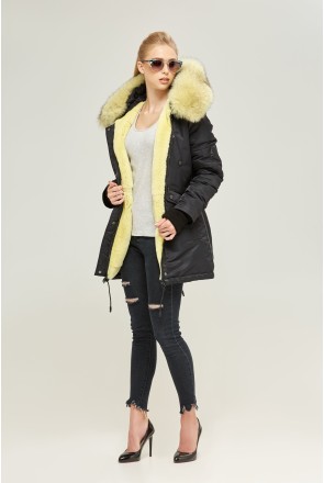 Winter Parka Mila Nova P-73 black+ yellow