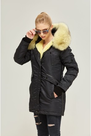 Winter Parka Mila Nova P-73 black+ yellow