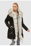 Winter Parka Mila Nova P-88 black+ white Fur