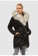 Winter Parka Mila Nova P-88 black+ white Fur