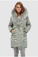 Winter Parka Mila Nova P-96ex+raccoon turquoise