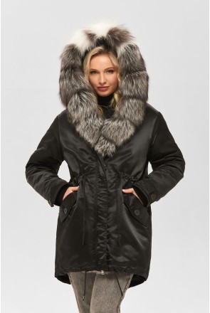 Winter Parka Mila Nova P-96ex black + black Fur